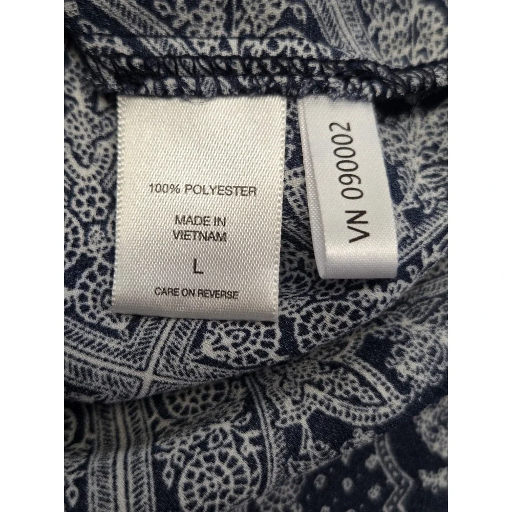 Soho New York & Company Womens Blouse Multicolor Paisley Sleeveless Zip L